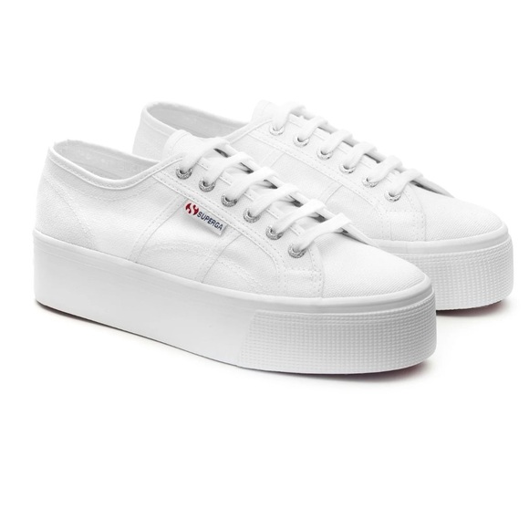 Superga Platform 2790 Sneaker Shoe Canvas Retro Coachella White Womens 7.5/ EU38 - Picture 2 of 14